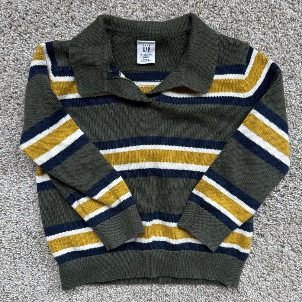 GAP Olive Striped Pullover
